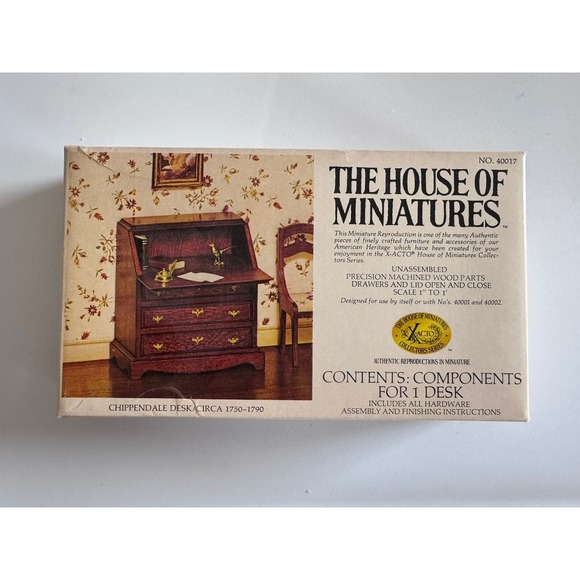 The House Of Miniatures Chippendale Slant Front Desk Doll House 40017 New - Picture 1 of 2